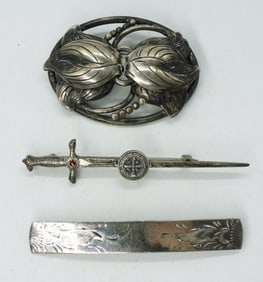 3 Vintage Sterling Brooches