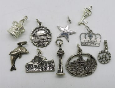 10 Small Sterling Pendant Charms