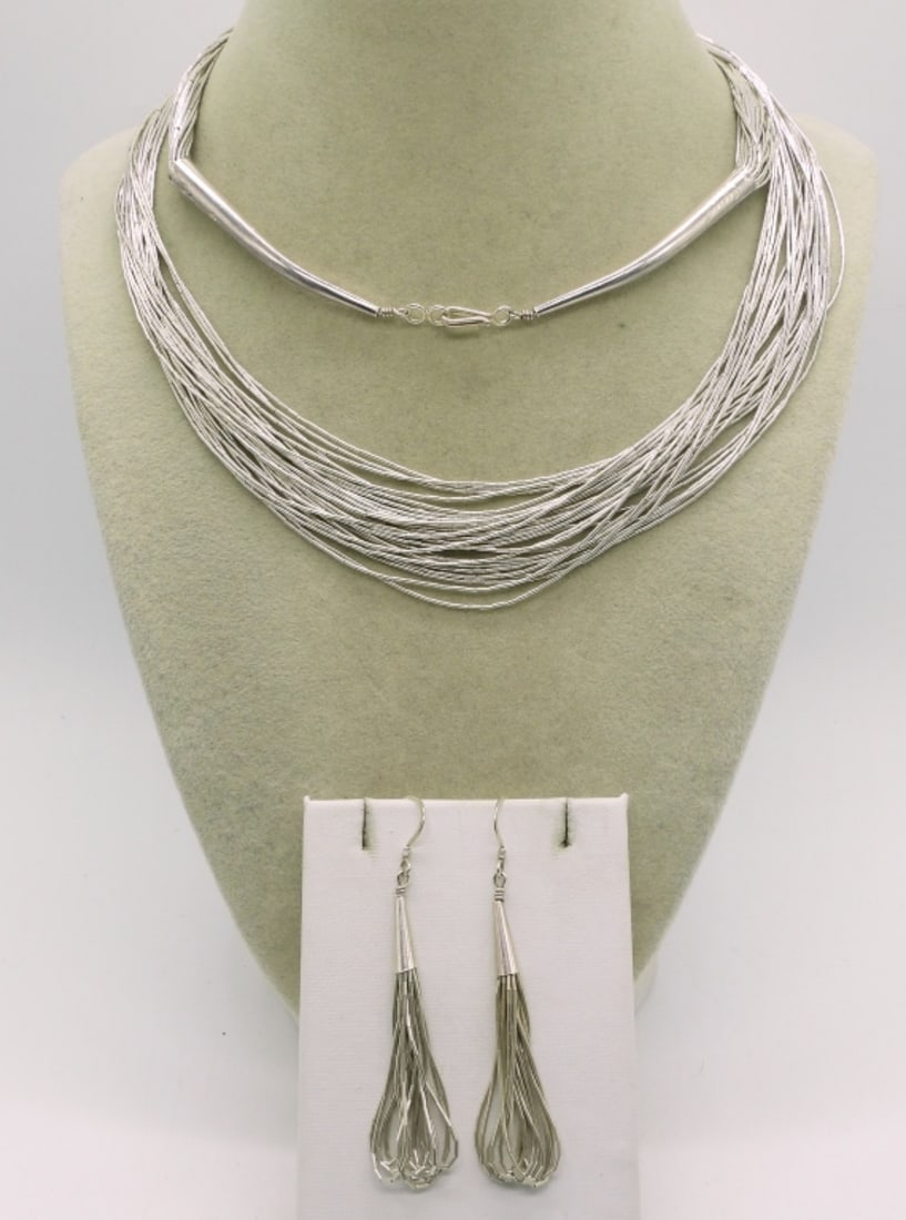 Liquid Sterling Necklace & Earrings (1 of 1)
