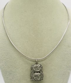 Religious Rose Sterling Necklace
