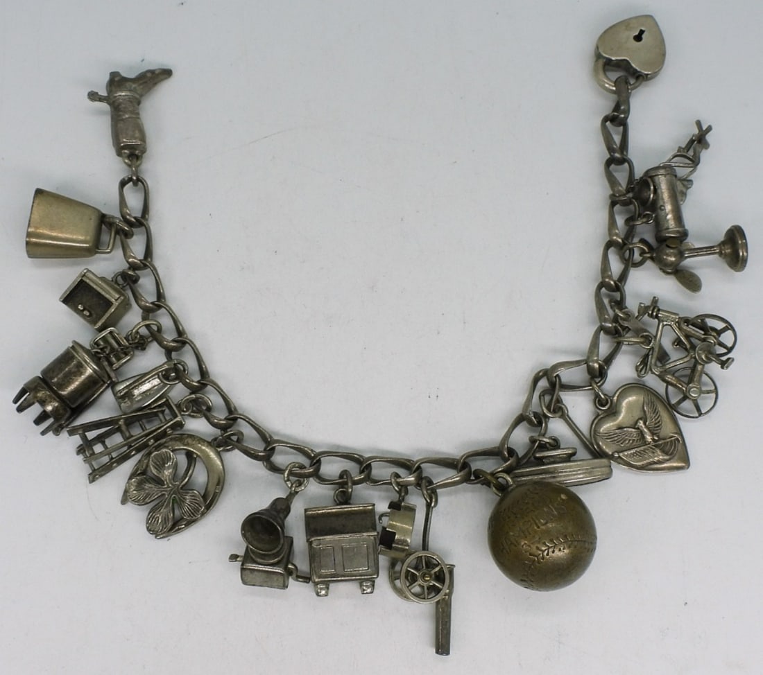 19 Vintage Sterling Charms & Chain (1 of 1)