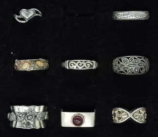 8 Pretty Sterling Fashion Rings