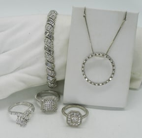 Bridal Style 925 Rings, Bracelet, Necklace