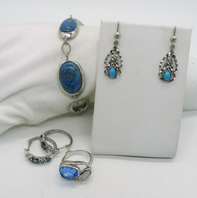 Turquoise & Blue Topaz 925 Jewelry