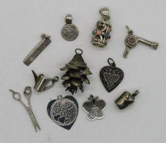 11 Vintage Sterling Pendants