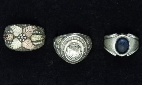 3 Sterling Men's Rings