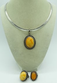 Butterscotch Egg Yok Amber Rings & Necklace