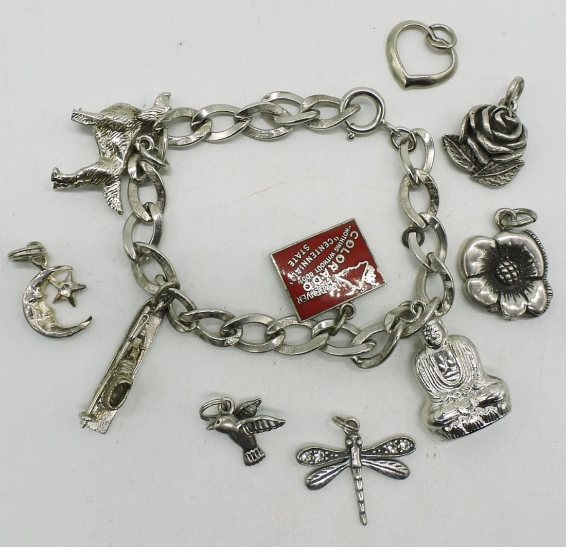 10 Sterling Charms & Bracelet (1 of 2)