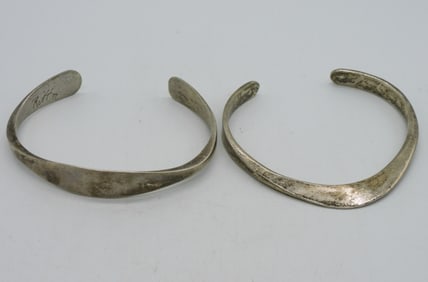 2 Vintage Sterling Cuff Bracelets