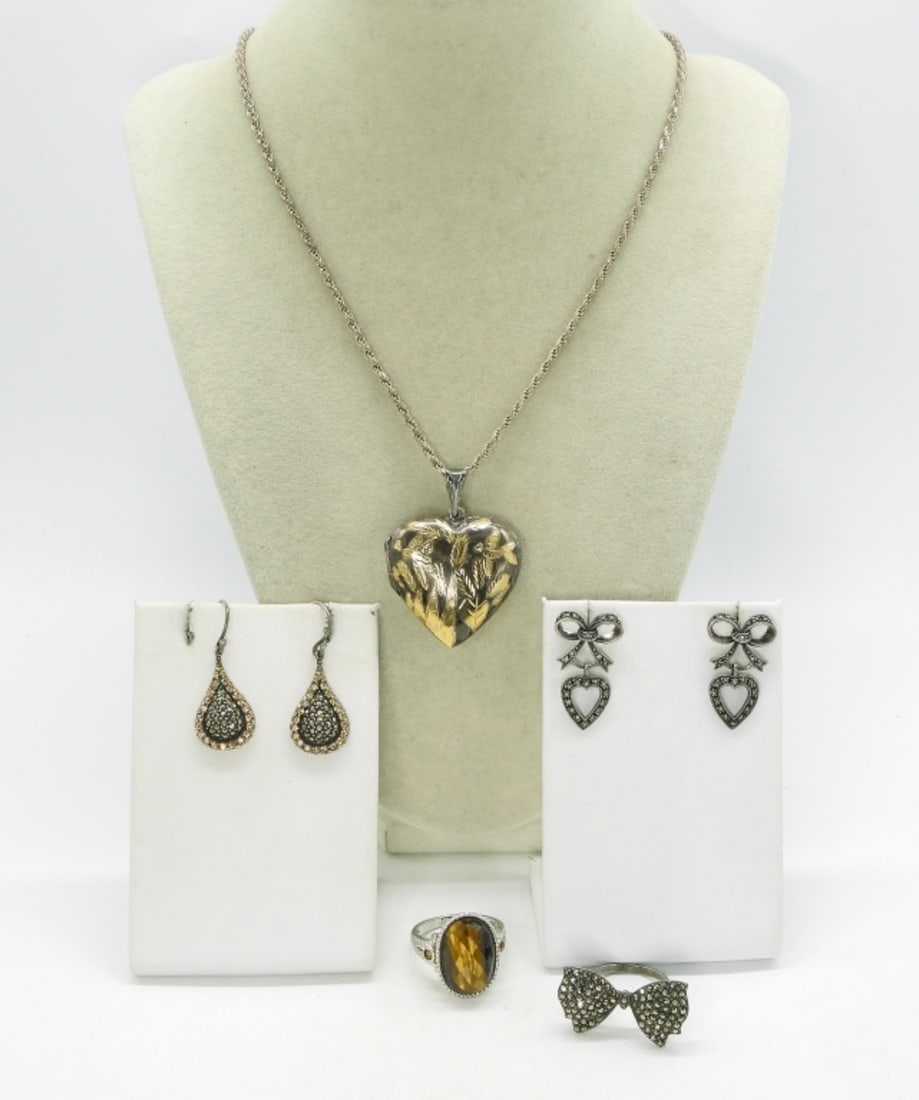 Tigers Eye, Marcasite Sterling Rings & More (1 of 4)