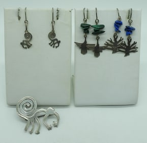 Peruvian Nazca Lines Monkey Set 925