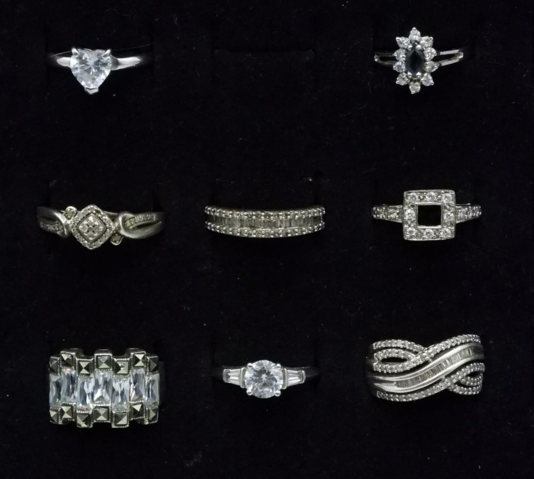 8 Sterling Bridal Style Rings (1 of 2)