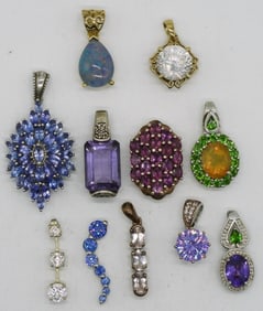 11 Gemstone Fashion Pendants - Sterling