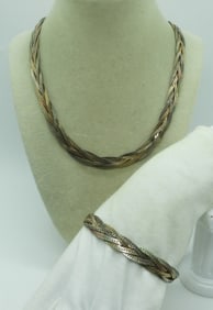 Braided Sterling Necklace & Bracelet