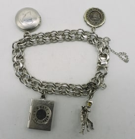 Sterling Charm Bracelet with 4 Charms