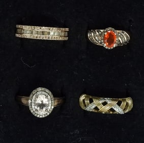 Diamonds, Morganite, Orange Fire Opal Rings