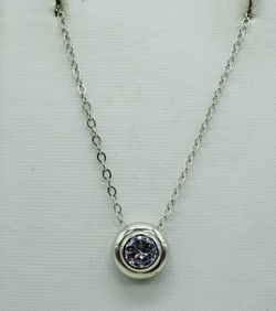 Simulated Diamond Solitaire 925 Necklace