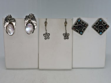 Taxco Sterling Gemstone Earrings & More