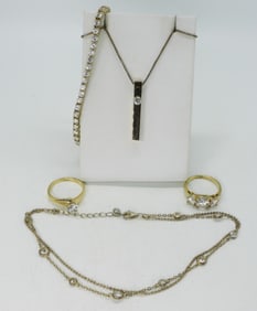 Gold Tone 925 Rings, Bracelets & Necklace