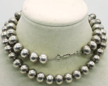 Sterling Ball Beaded Necklace