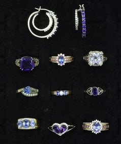 Amethyst & Other Purple Stone 925 Rings