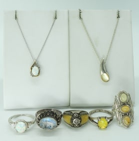 Opals, Moonstone & Mother of Pearl Rings +