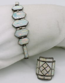 Opal Sterling Ring & Bracelet