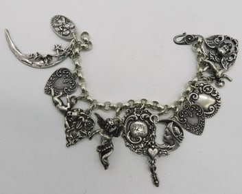 Foree Brand Sterling Charm Bracelet