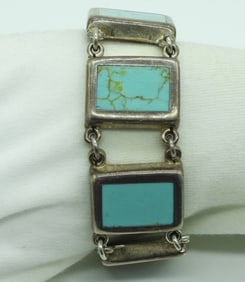 Mexico Turquoise 925 Toggle Clasp Bracelet
