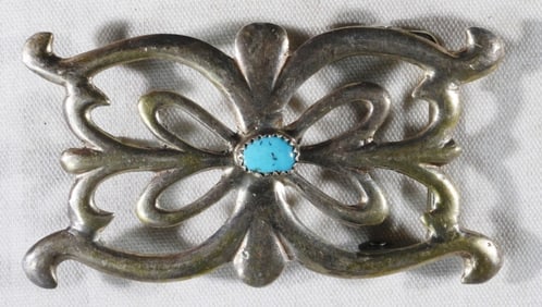 Butterfly Belt Buckle With Turquoise Bead