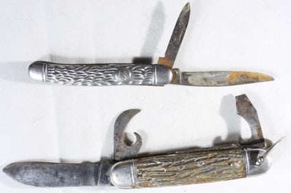 (2) Imperial Silver Handle Pocket Knives