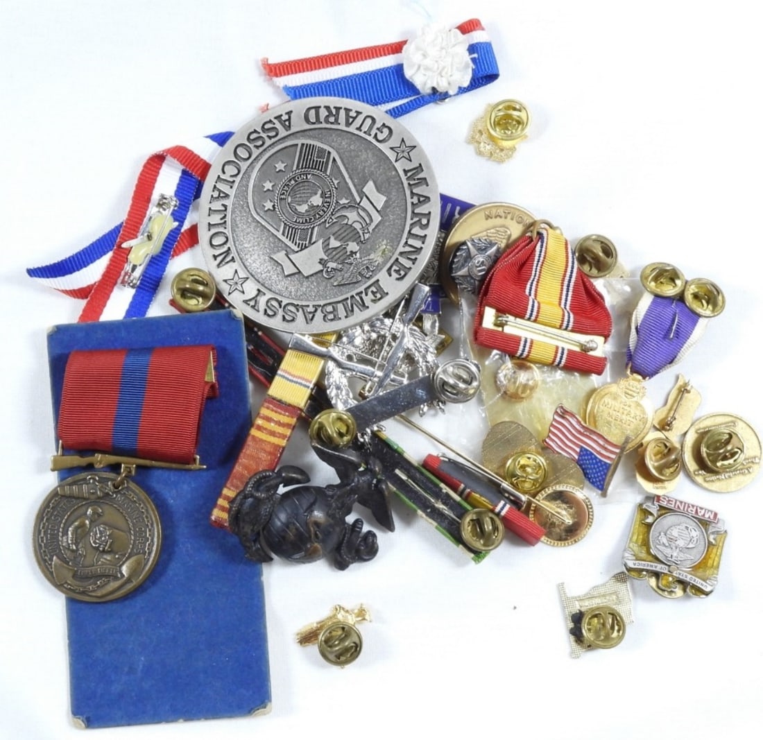 Various Pins & Medals: different kinds of medals and pins