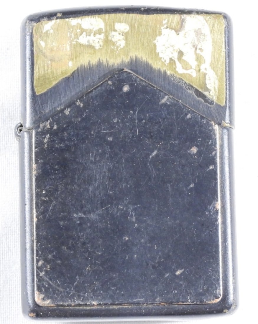 Black & Gold Zippo: worn down, cant see the year. Fired, no box