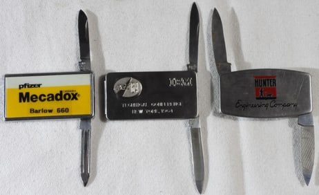(3) Money Clip Folding Pocket Knives