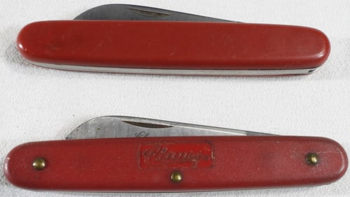 2 Red Clauss Pocket Knives