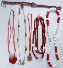 (6) Red Necklaces