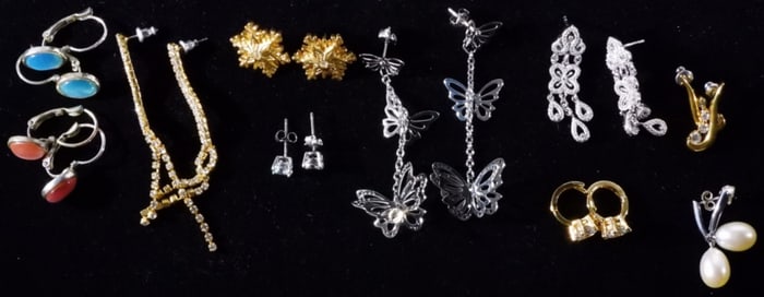 (10) Pair of Post Earrings