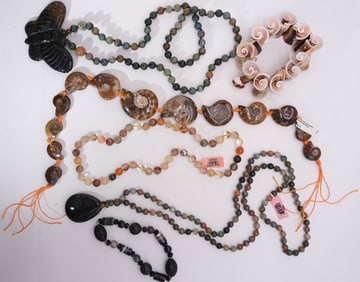 (4) Stone & Shell Necklaces & (2) Bracelets