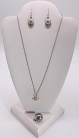 Sports Theme Necklace & Earrings