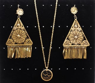 (1) Pair of Earrings & (1) Necklace