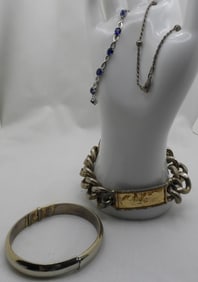 (4) Various Silver-Tone Bracelets