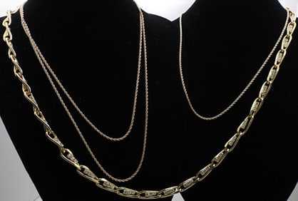 (3) Various Gold-Tone Chains