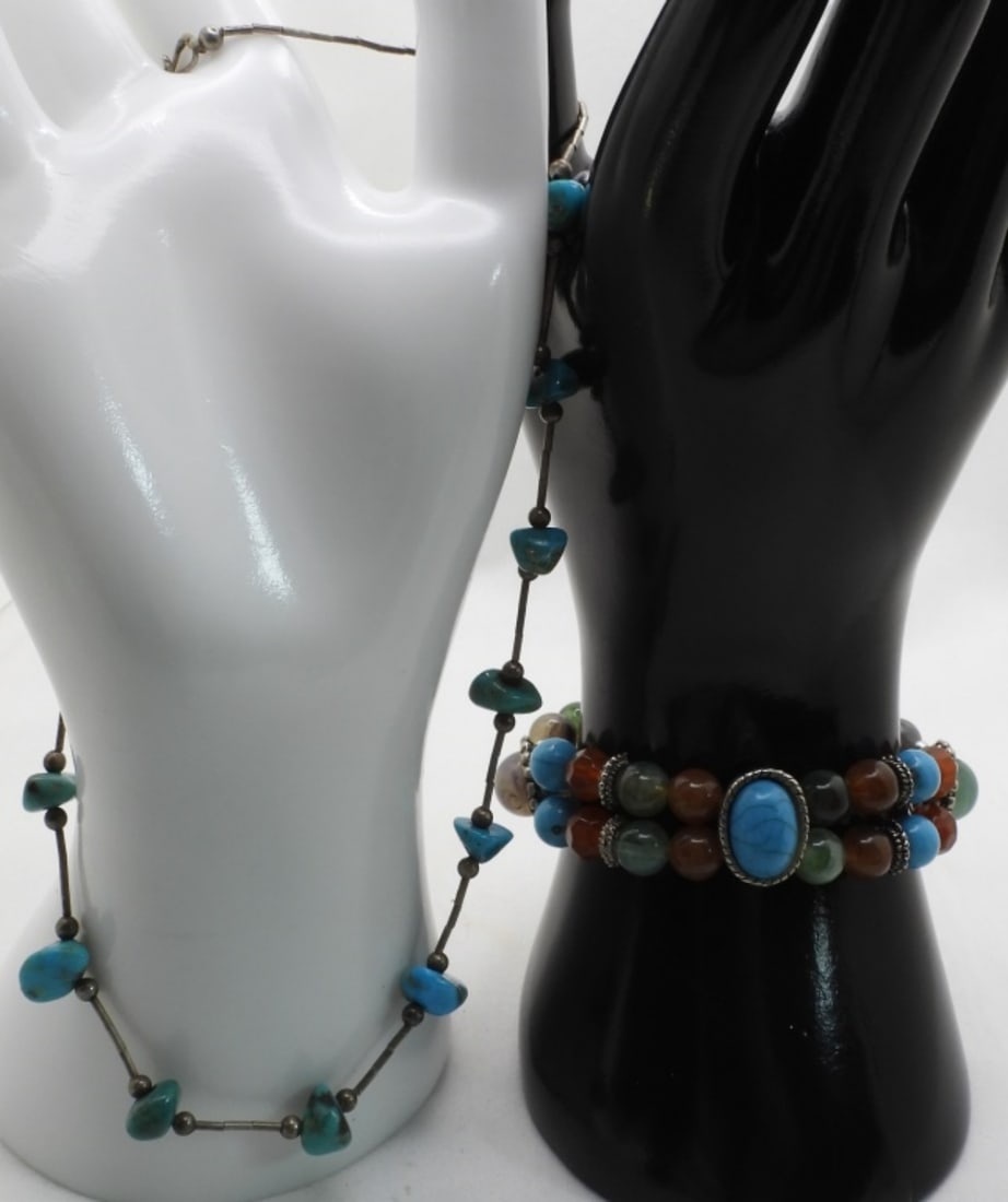 Turquoise Necklace & Bracelet Set: Turquoise necklace & bracelet set, beautiful pieces
