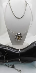 (4) Silver-Tone Necklaces