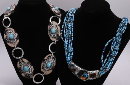 Turquoise Color Belt & Necklace