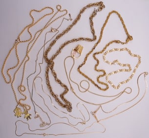 (10) Gold-Tone Necklaces