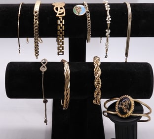 (10) Gold-Tone Bracelets