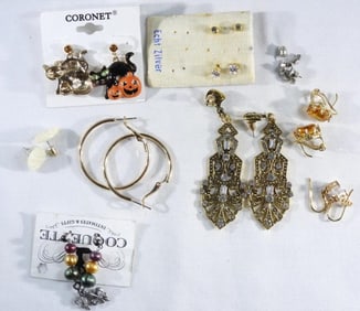 (10) Pair Of Post Earrings