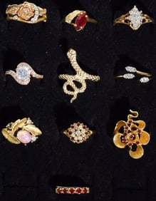 (10) Gold-Tone Rings Sizes: 5.75-8.75