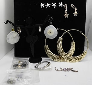 (9) Different Pair Of Post Earrings